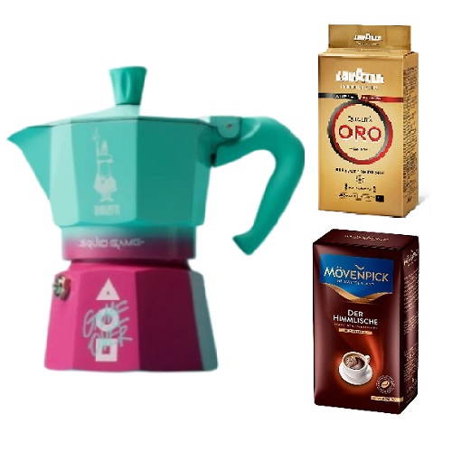 Гейзерная кофеварка на 3 порции и 2 вида молотого кофе Гейзерная кофеварка на 3 порции и 2 вида молотого кофе